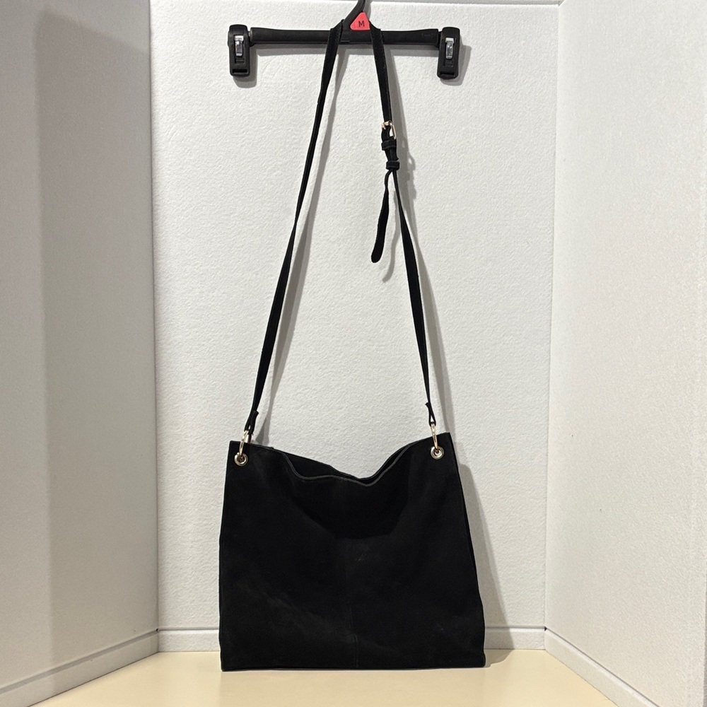 Zara Black Suede Adjustable Crossbody